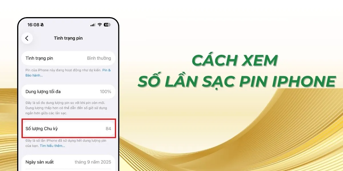 Cách xem số lần sạc pin iPhone
