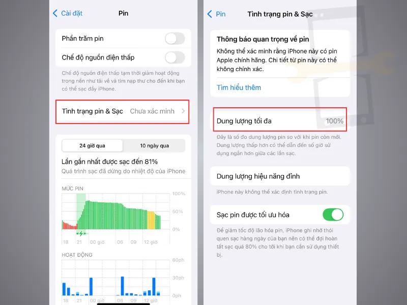 Dung lượng pin iphone 11 Pro bao nhiêu thì thay?
