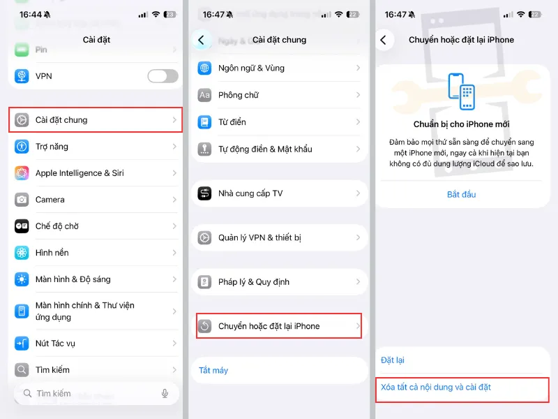 Khôi phục cài đặt gốc iPhone X