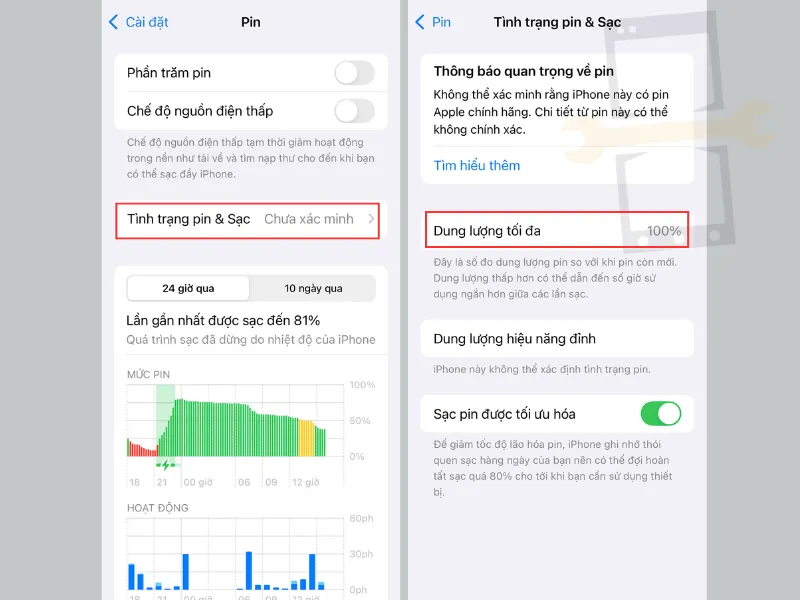 Kiểm tra dung lượng & Thay pin iPhone X