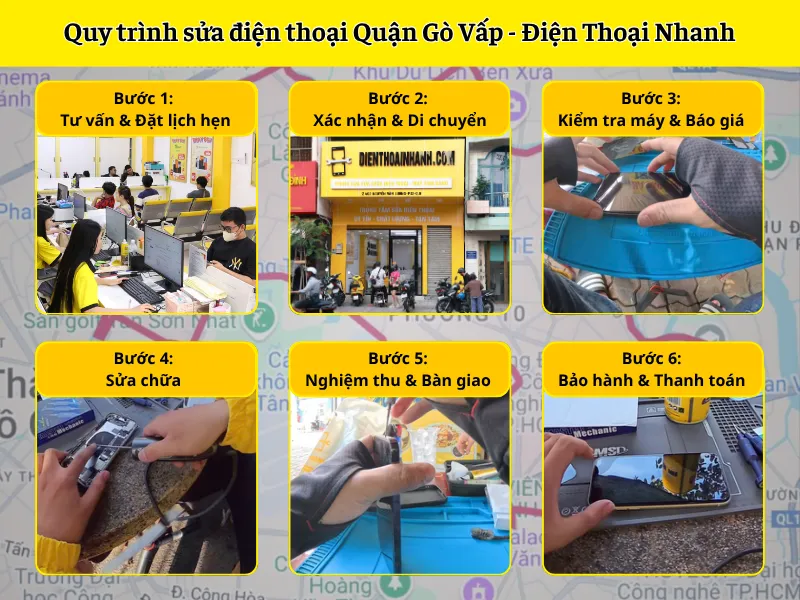 | Tháng 6 2026 Quy trình sửa điện thoại Quận Gò Vấp