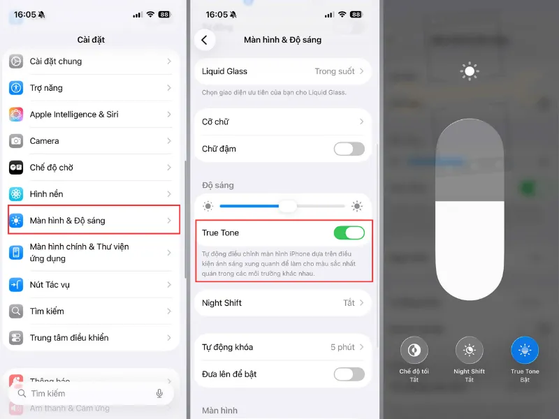 Cách kiểm tra True Tone trước và sau ép kính