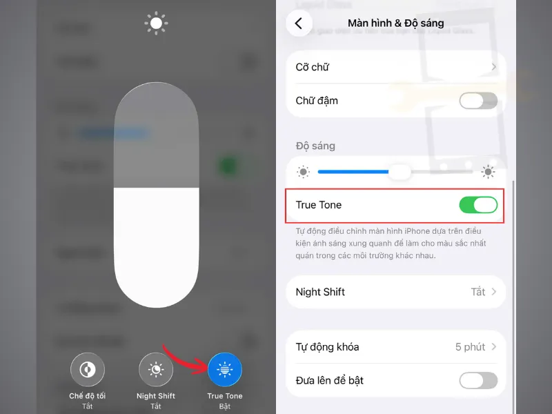Cách kiểm tra True Tone trước và sau ép kính