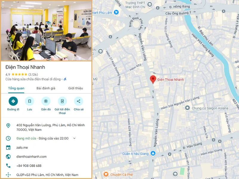 Chi nhánh quận 6 Điện Thoại Nhanh