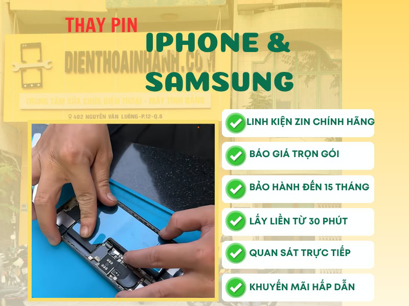 Ưu điểm khi thay pin điện thoại tại Điện Thoại Nhanh