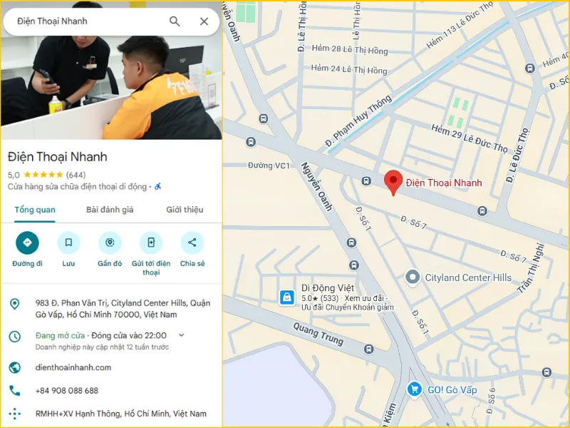 Địa chỉ thay màn hình iPhone Gò Vấp uy tín