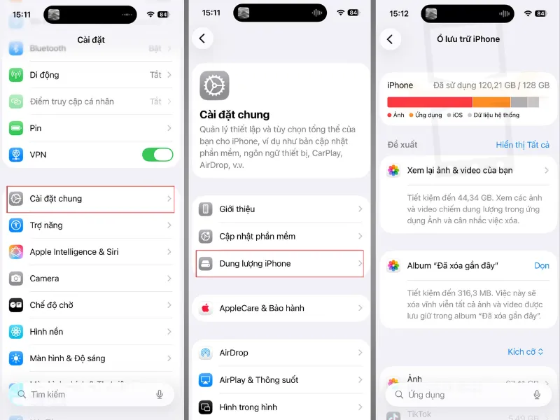 Giải phóng dung lượng iPhone