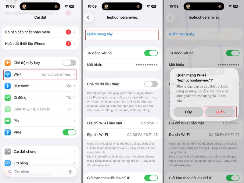 Thiết lập lại kết nối mạng