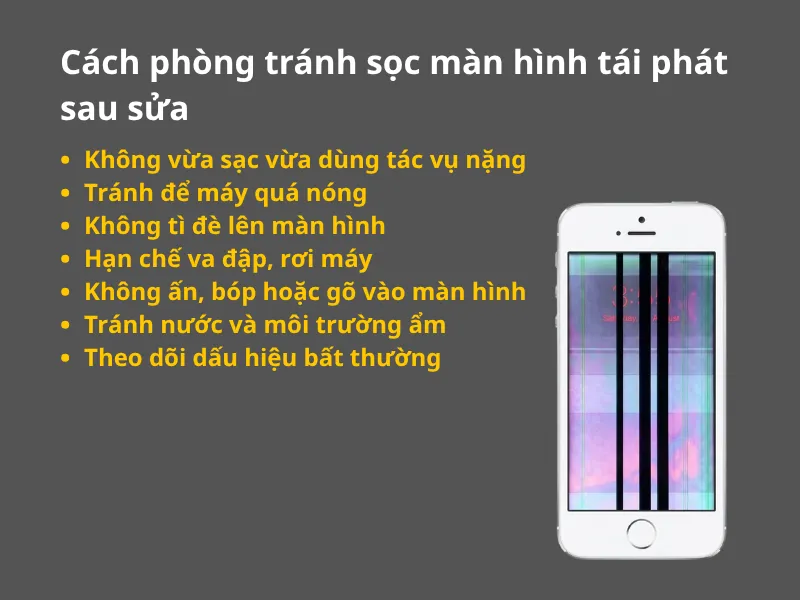 Cách phòng tránh sọc màn hình tái phát sau sửa