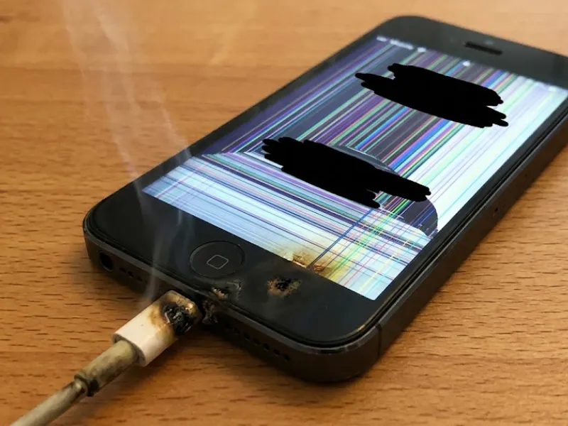 Cắm sạc iPhone bị khét màn hình chạy sọc có mất dữ liệu không?
