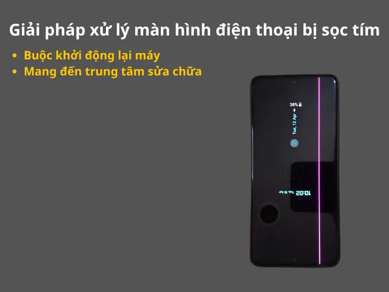 Giải pháp xử lý màn hình điện thoại bị sọc tím