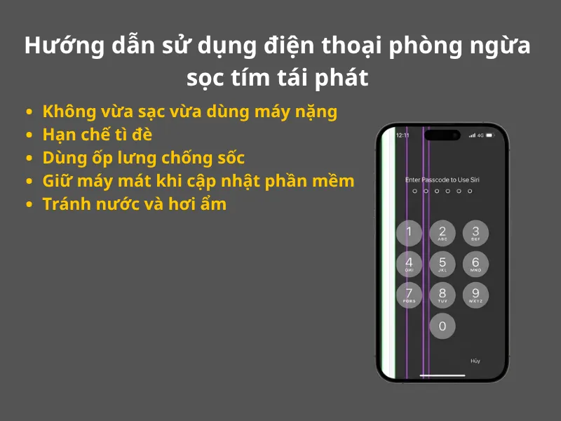 Hướng dẫn sử dụng điện thoại phòng ngừa sọc tím tái phát 