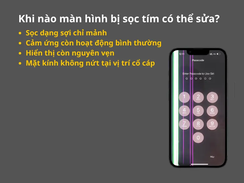 Khi nào màn hình bị sọc tím có thể sửa?