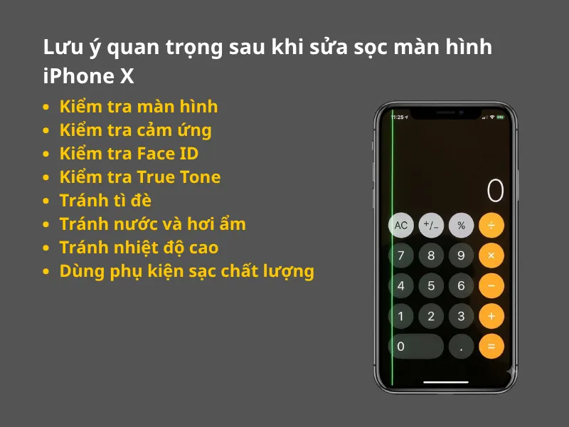 Lưu ý quan trọng sau khi sửa sọc màn hình iPhone X