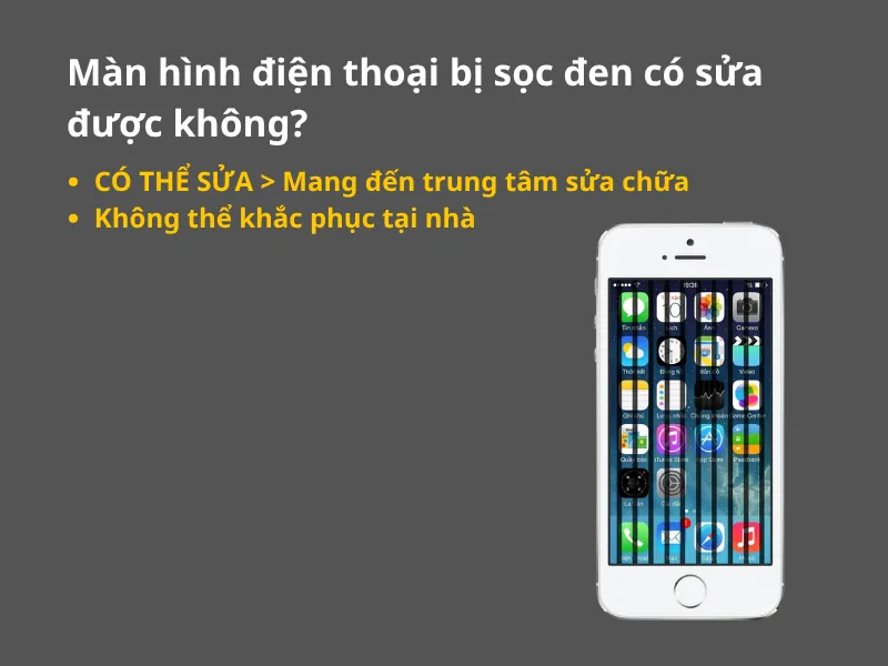Màn hình điện thoại bị sọc đen có sửa được không? 