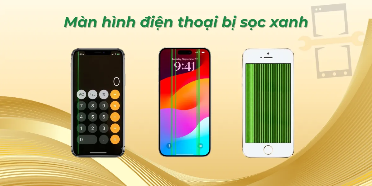 Màn hình điện thoại bị sọc xanh