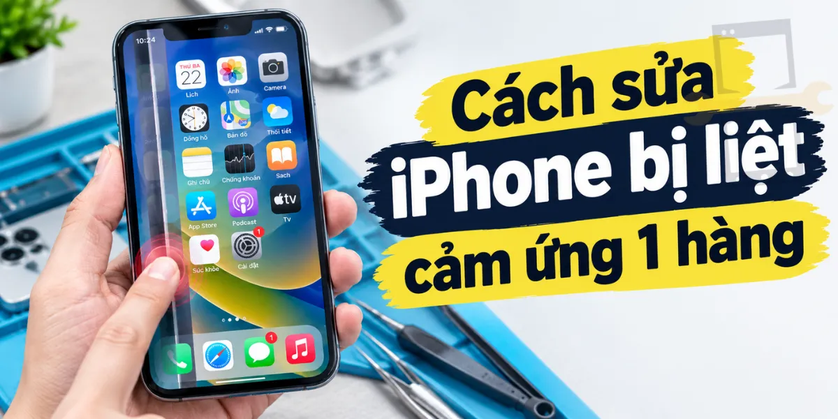 Cách sửa iPhone bị liệt cảm ứng 1 hàng