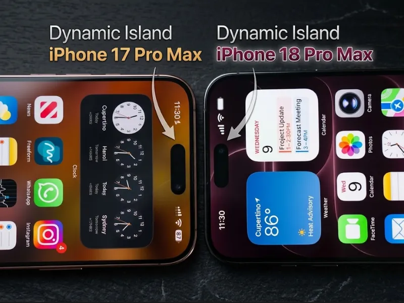 Cải tiến Dynamic Island iPhone 18 Pro