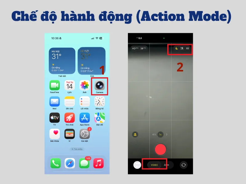 Chế độ hành động trong camera iPhone