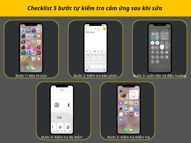 Checklist 5 bước tự kiểm tra cảm ứng sau khi sửa 