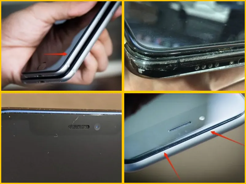 Dấu hiệu nhận biết iPhone bị hở viền màn hình