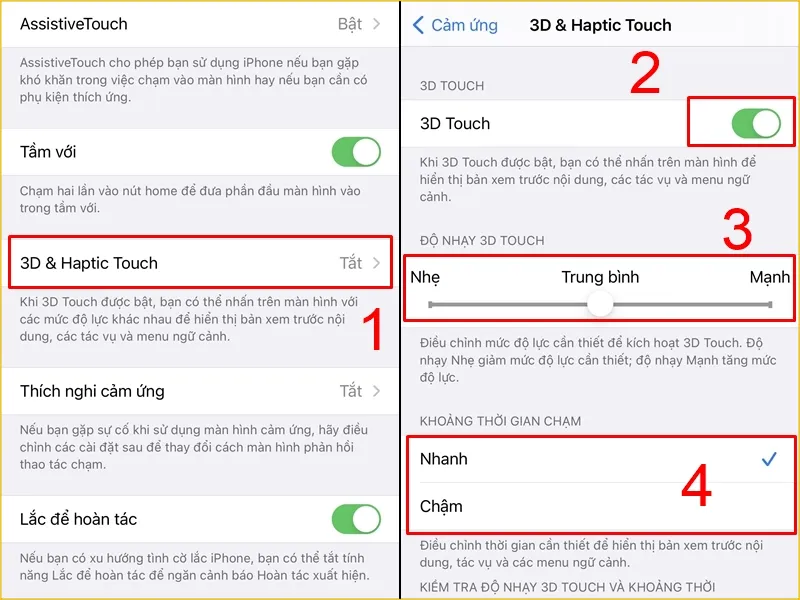 Điều chỉnh 3D Touch iPhone 6s Plus