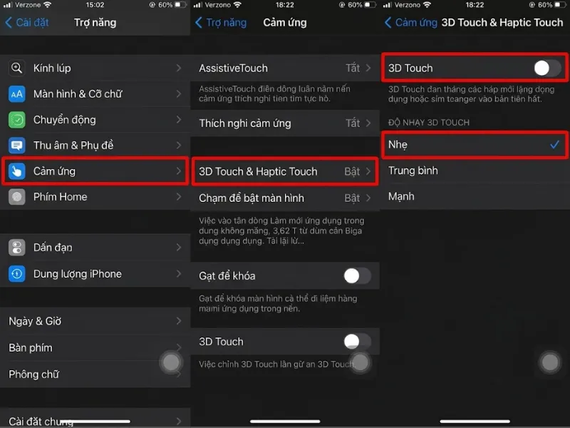 Điều chỉnh hoặc tắt 3D Touch iPhone 6s