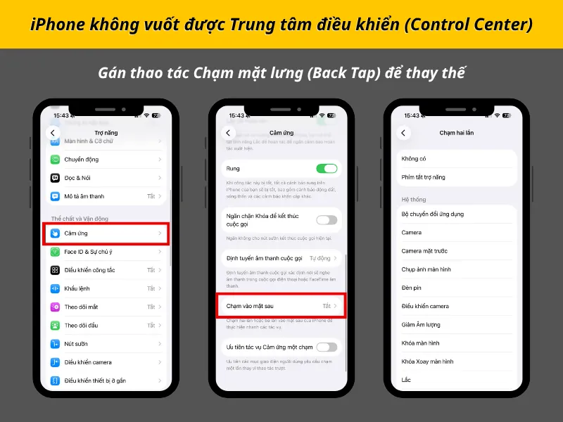 Gán thao tác Chạm mặt lưng (Back Tap) để thay thế