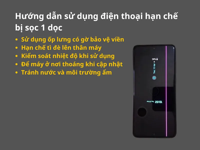 Hướng dẫn sử dụng điện thoại hạn chế bị sọc 1 dọc