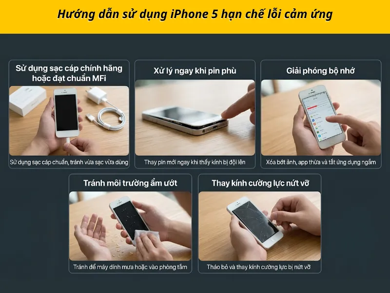 Hướng dẫn sử dụng iPhone 5 hạn chế lỗi cảm ứng