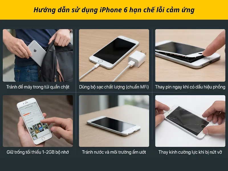 Hướng dẫn sử dụng iPhone 6 hạn chế lỗi cảm ứng