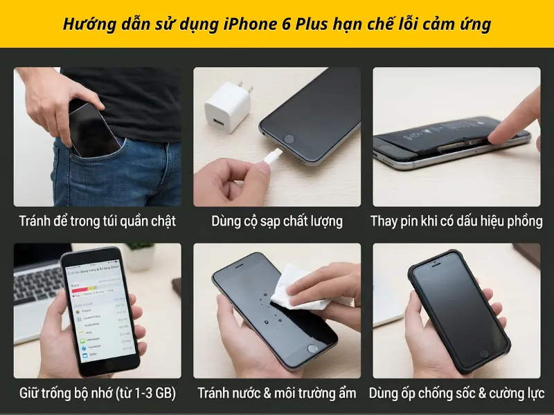 Hướng dẫn sử dụng iPhone 6 Plus hạn chế lỗi cảm ứng