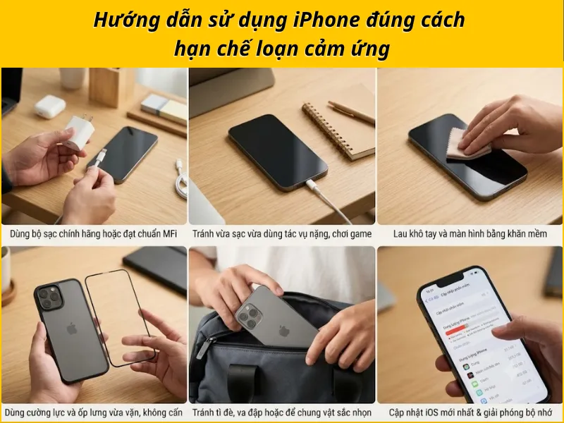 Hướng dẫn sử dụng iPhone đúng cách hạn chế loạn cảm ứng
