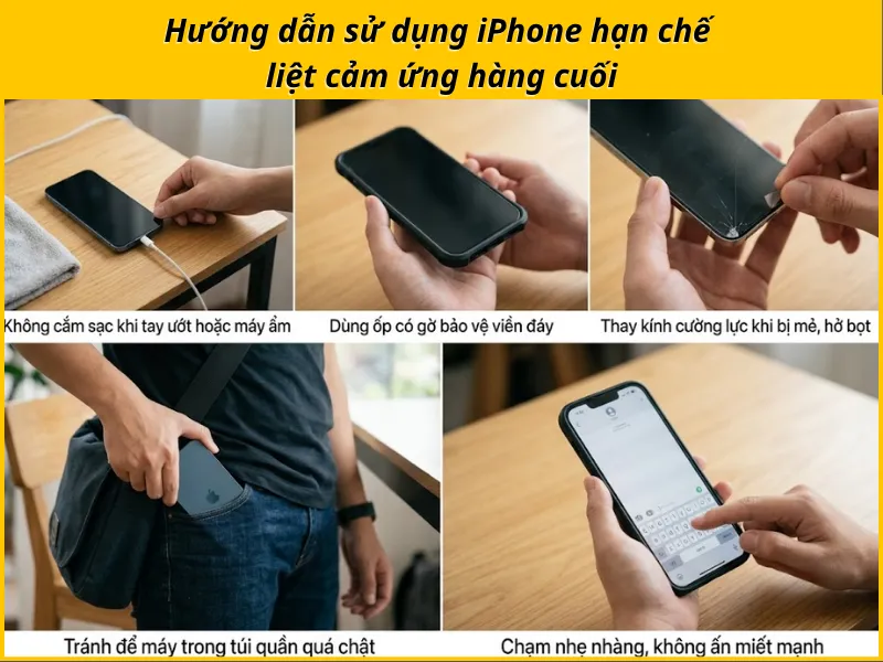 Hướng dẫn sử dụng iPhone hạn chế liệt cảm ứng hàng cuối