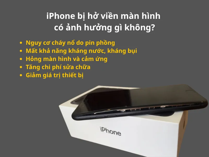 iPhone bị hở viền màn hình có ảnh hưởng gì không?