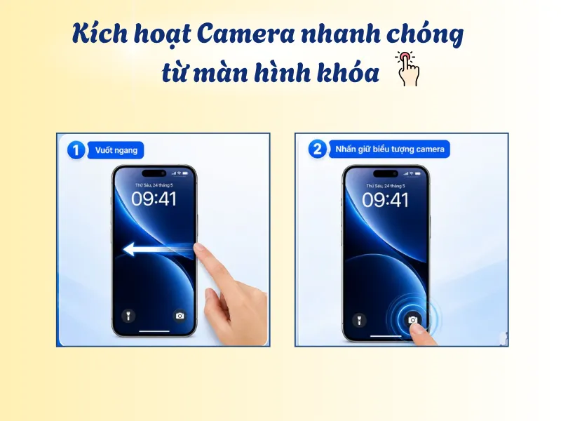 Kích hoạt camera nhanh chóng từ màn hình khóa