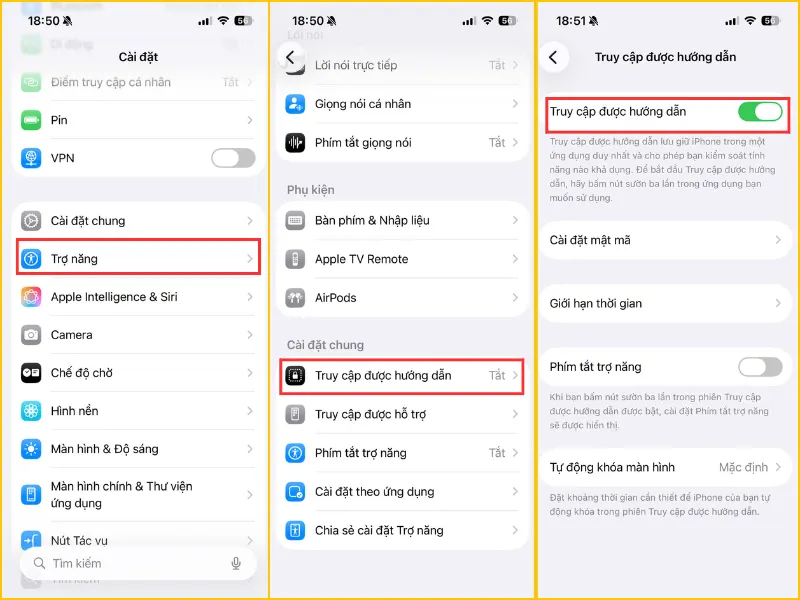 Kích hoạt Truy cập được hướng dẫn