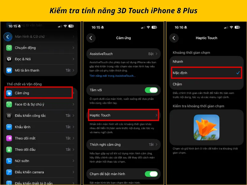 Kiểm tra độ nhạy 3D Touch iPhone 8 Plus