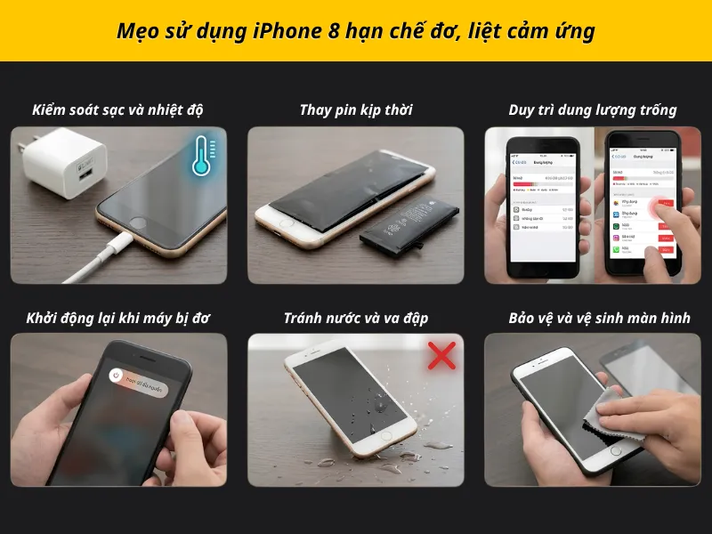 Mẹo sử dụng iPhone 8 hạn chế đơ, liệt cảm ứng