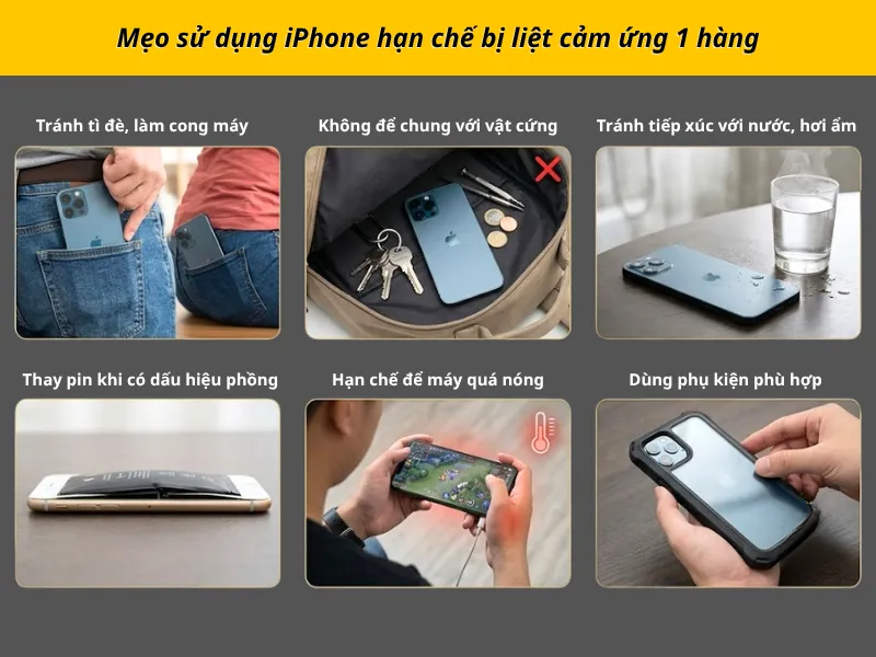 Mẹo sử dụng iPhone hạn chế bị liệt cảm ứng 1 hàng
