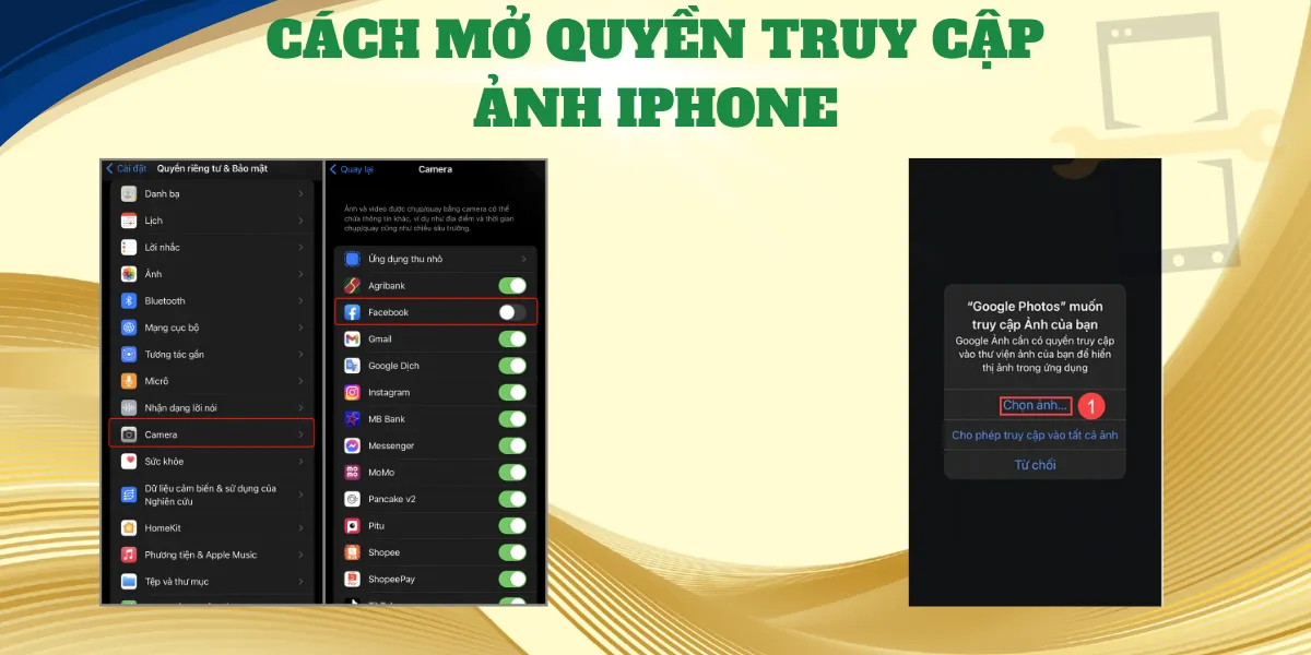 Mở quyền truy cập ảnh trên iPhone