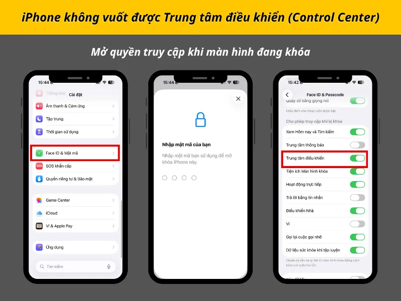 Mở quyền truy cập khi màn hình đang khóa