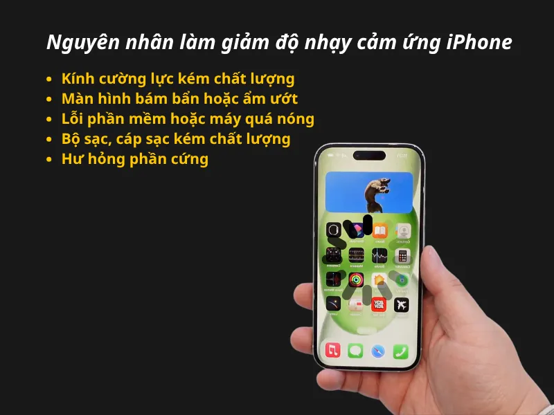 Nguyên nhân làm giảm độ nhạy cảm ứng iPhone