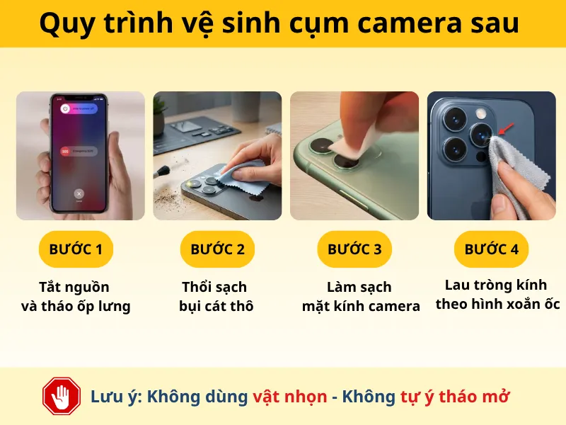 Quy trình vệ sinh cụm camera sau