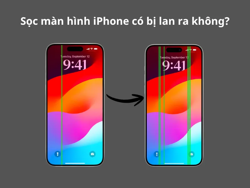 Sọc màn hình iPhone có bị lan ra không?