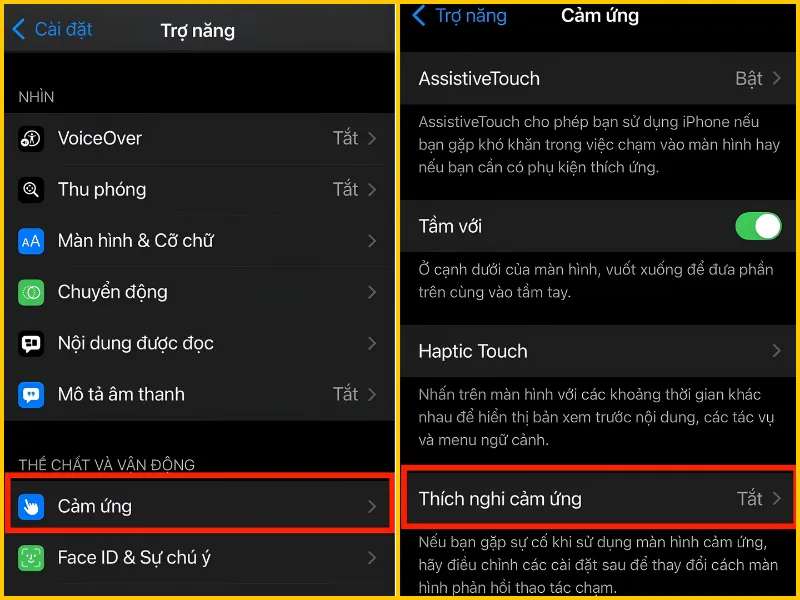 Tắt Thích nghi cảm ứng
