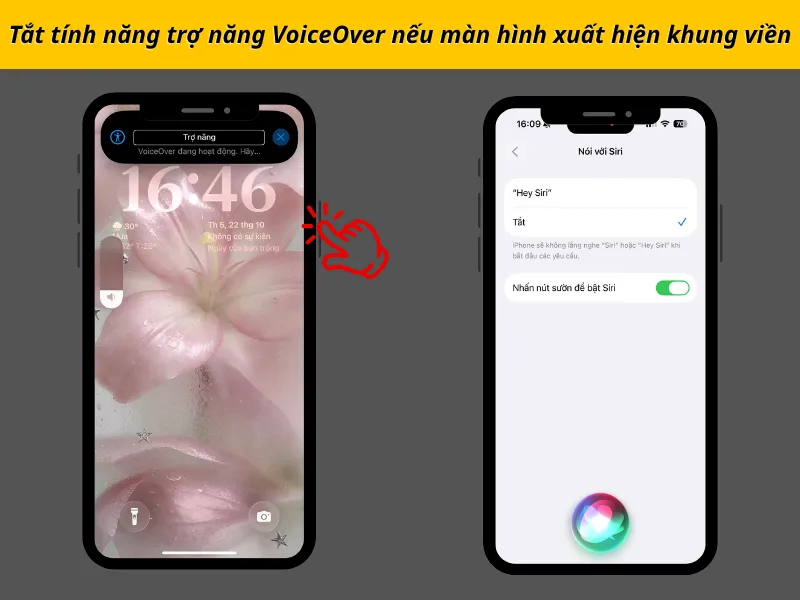 Tắt tính năng trợ năng VoiceOver nếu màn hình xuất hiện khung viền