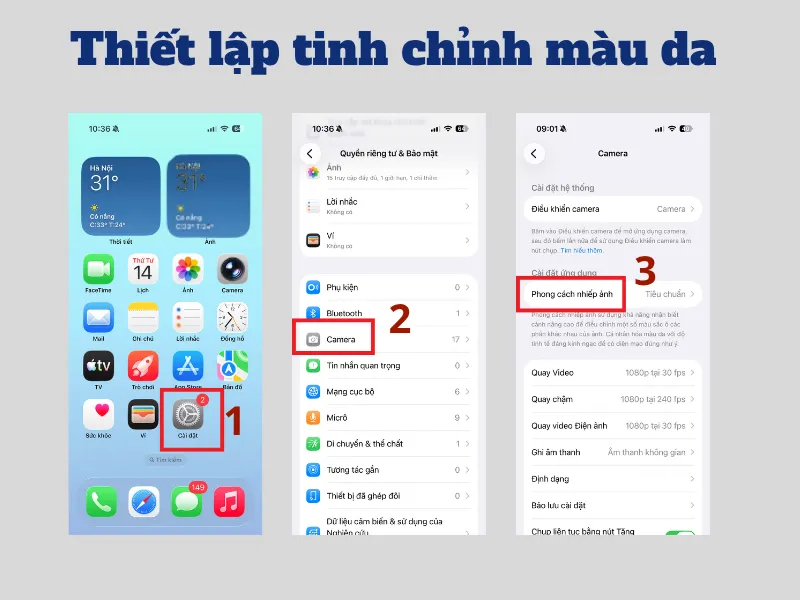 Thiết lập phong cách nhiếp ảnh trong camera