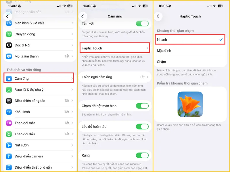 Tinh chỉnh thiết lập cảm ứng trên iOS