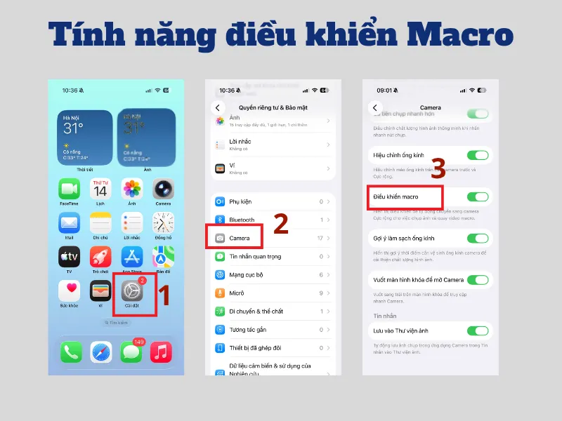 Tính năng điều khiển Macro